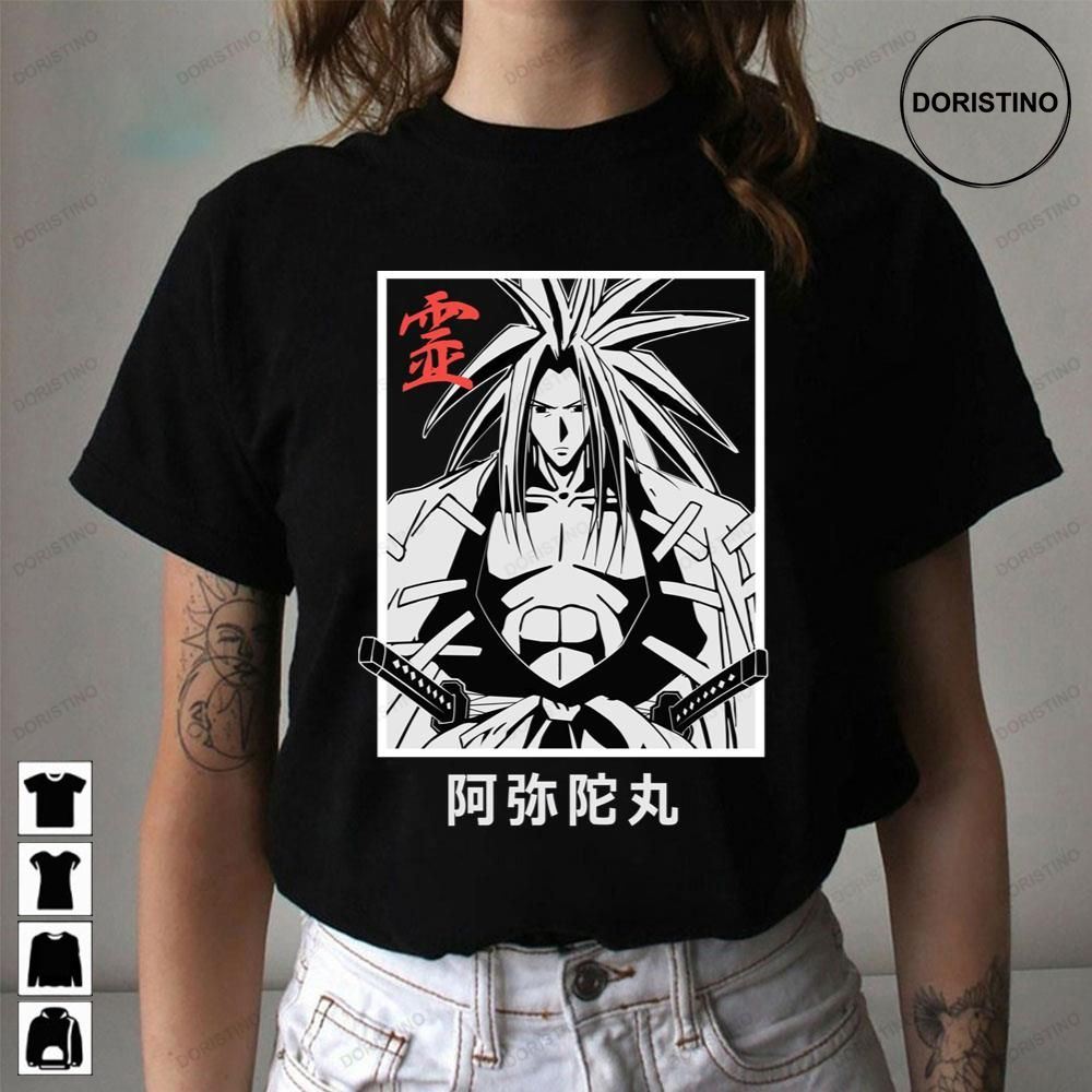 Black White Art Amidamaru Shaman King Trending Style